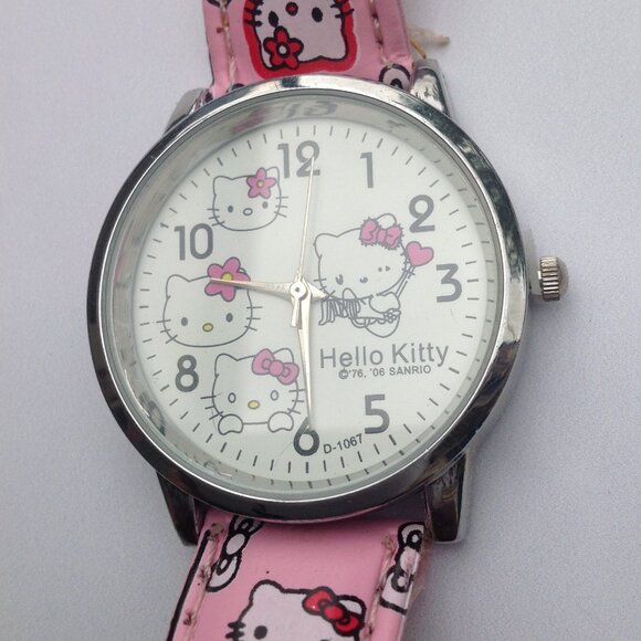 Hello Kitty Wrist Watch  by Sanrio  w Pink + Black Ms. Hello Kitty Everywhere - Picture 4 of 14
